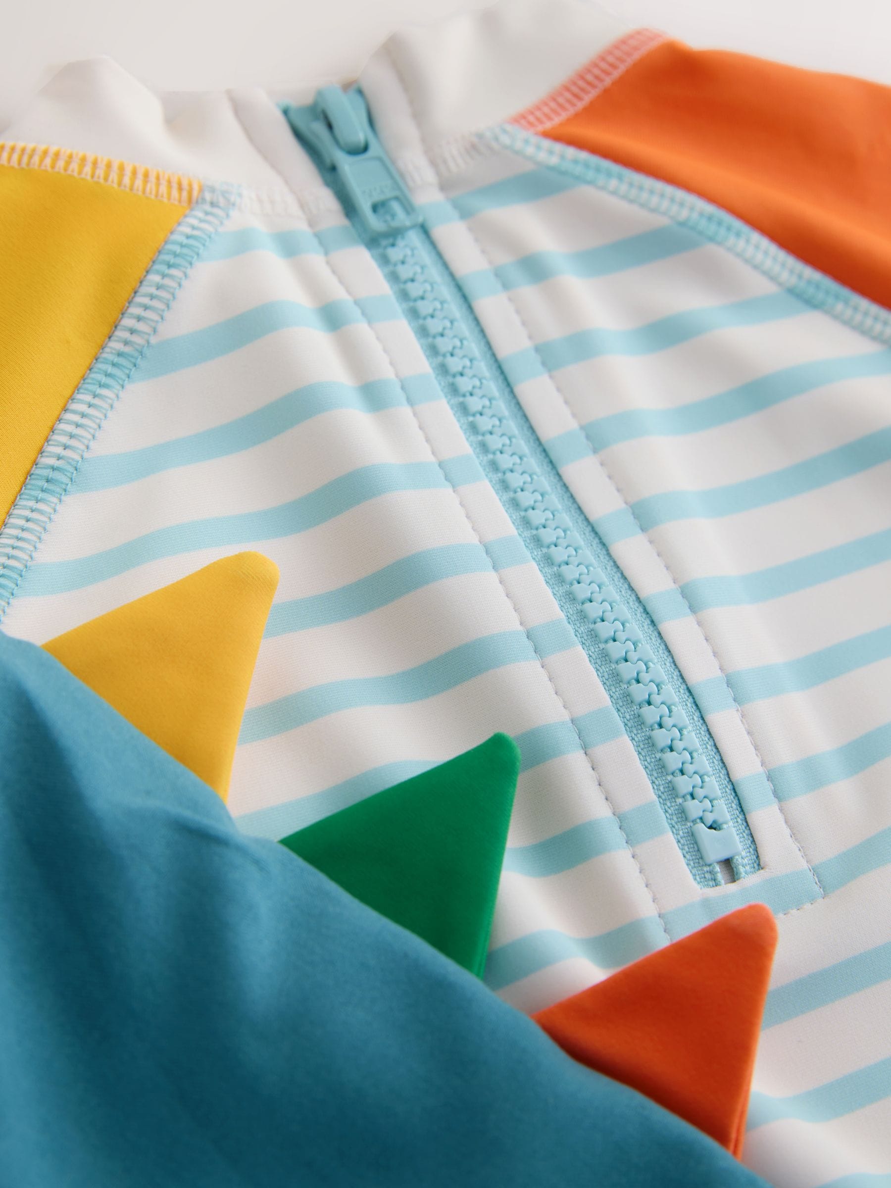 White/Red/Yellow Short Sleeve Sunsafe Rash Vest and Swim Shorts Set (3mths-7yrs) image 5