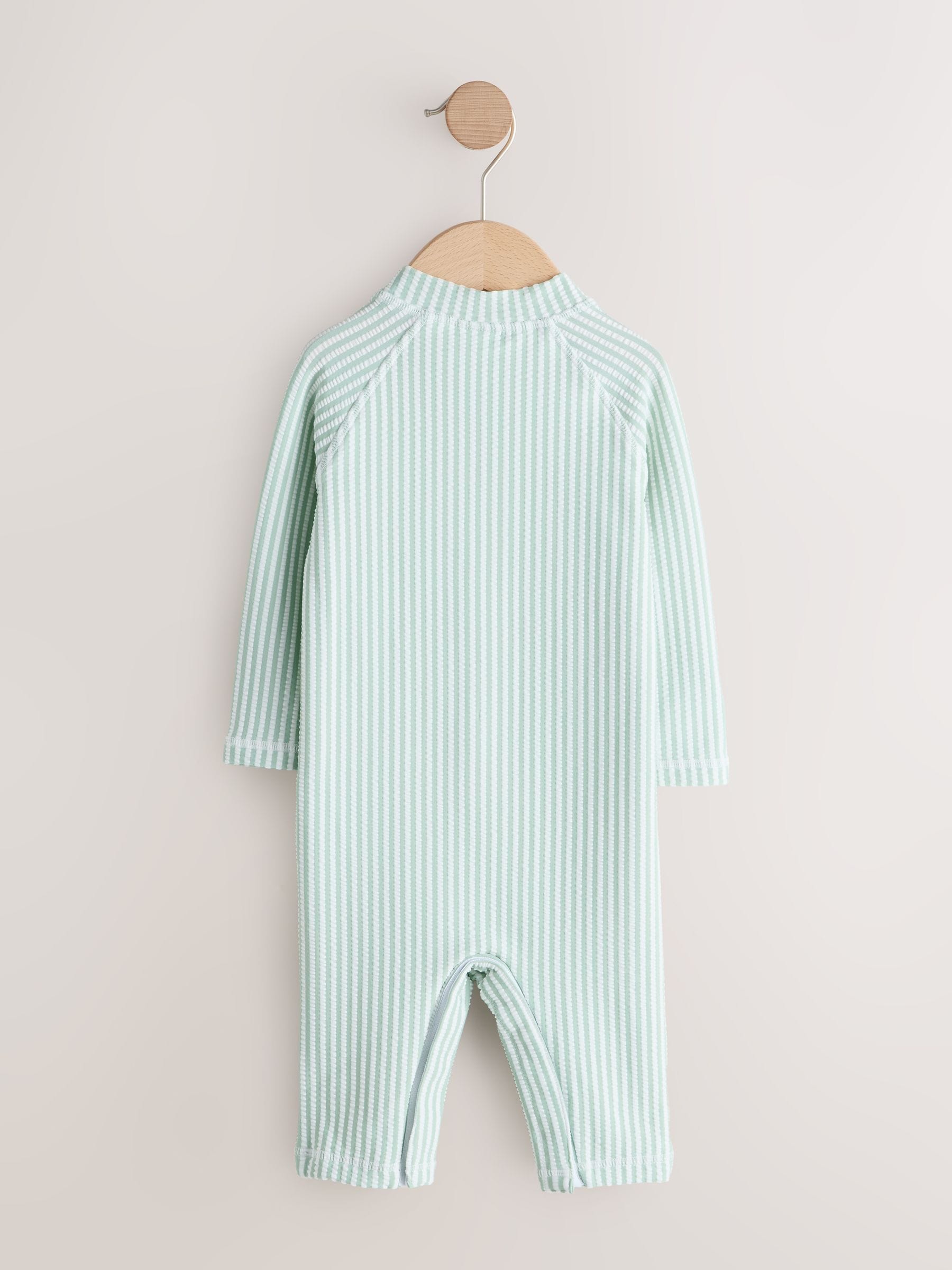 Mint Green Striped Sunsafe Swimsuit and Hat Set (3mths-7yrs) image 7