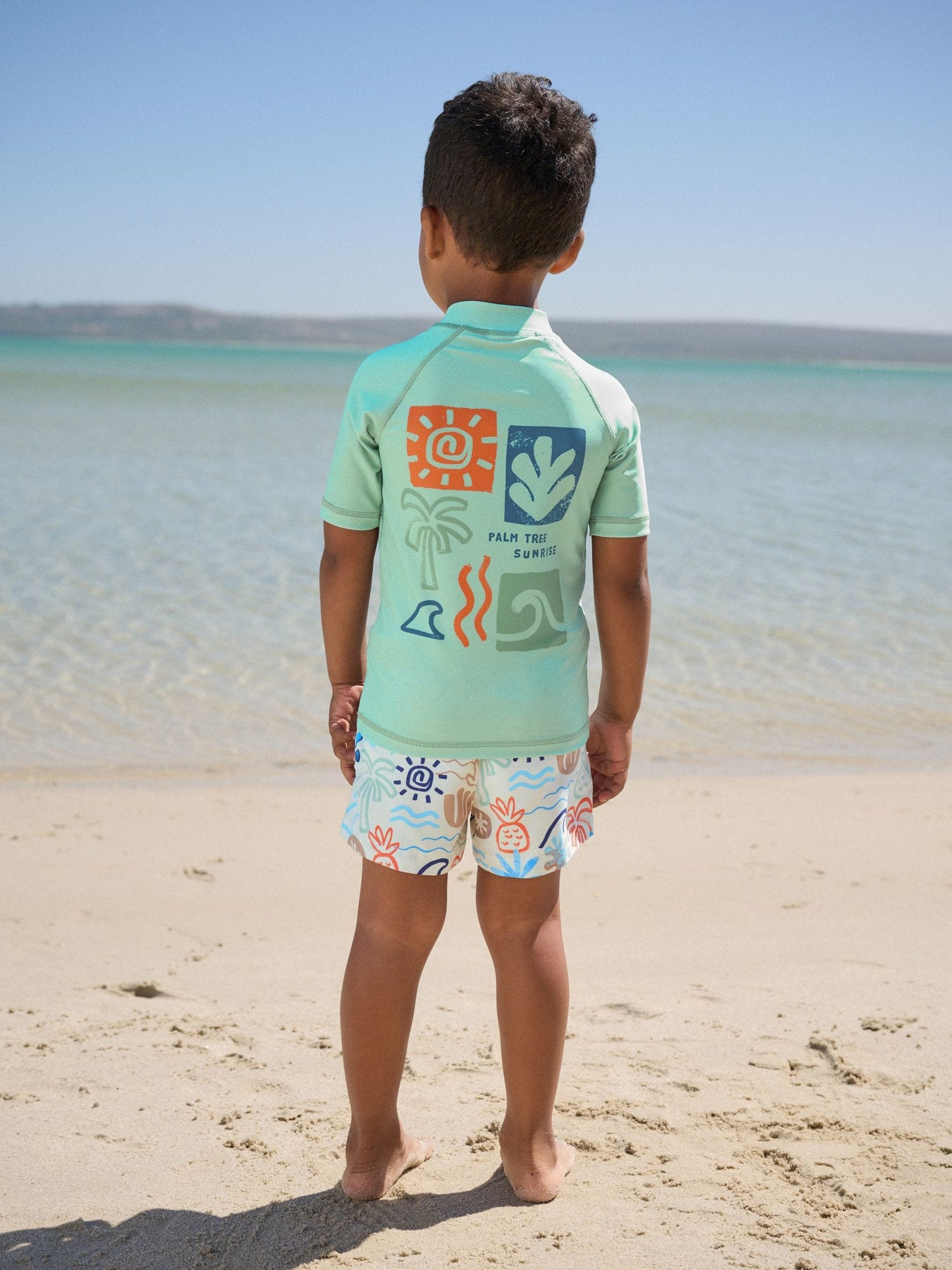 Sage Green Rash Vest and Swim Shorts Set (3mths-7yrs) image 3