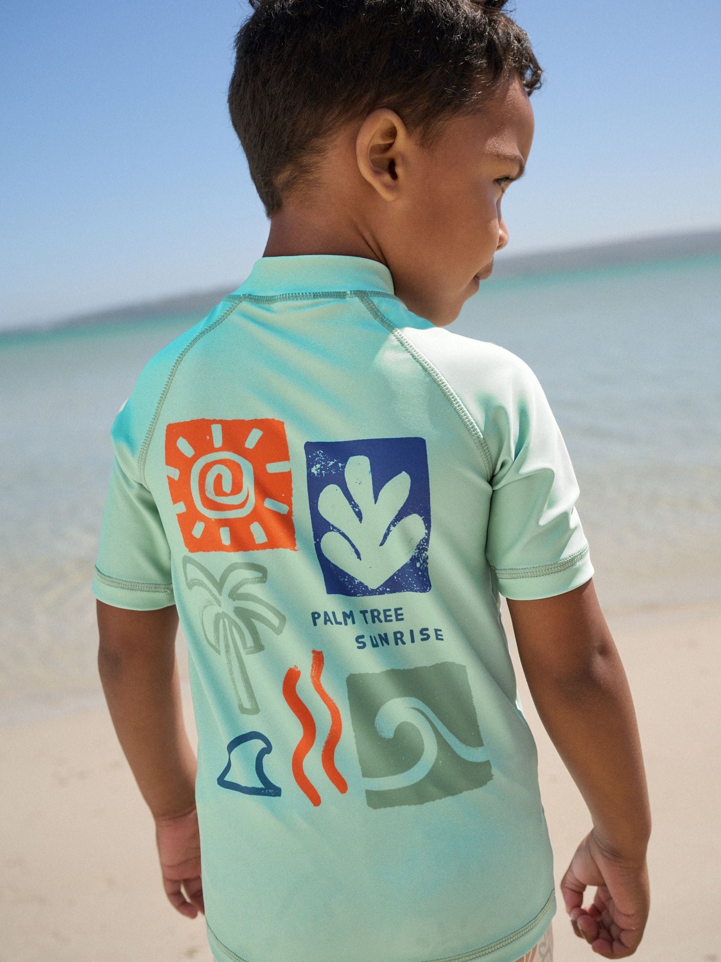 Sage Green Rash Vest and Swim Shorts Set (3mths-7yrs) image 4