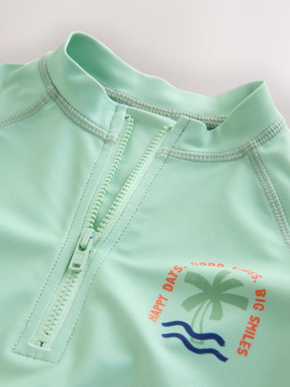 Sage Green Rash Vest and Swim Shorts Set (3mths-7yrs) image 8