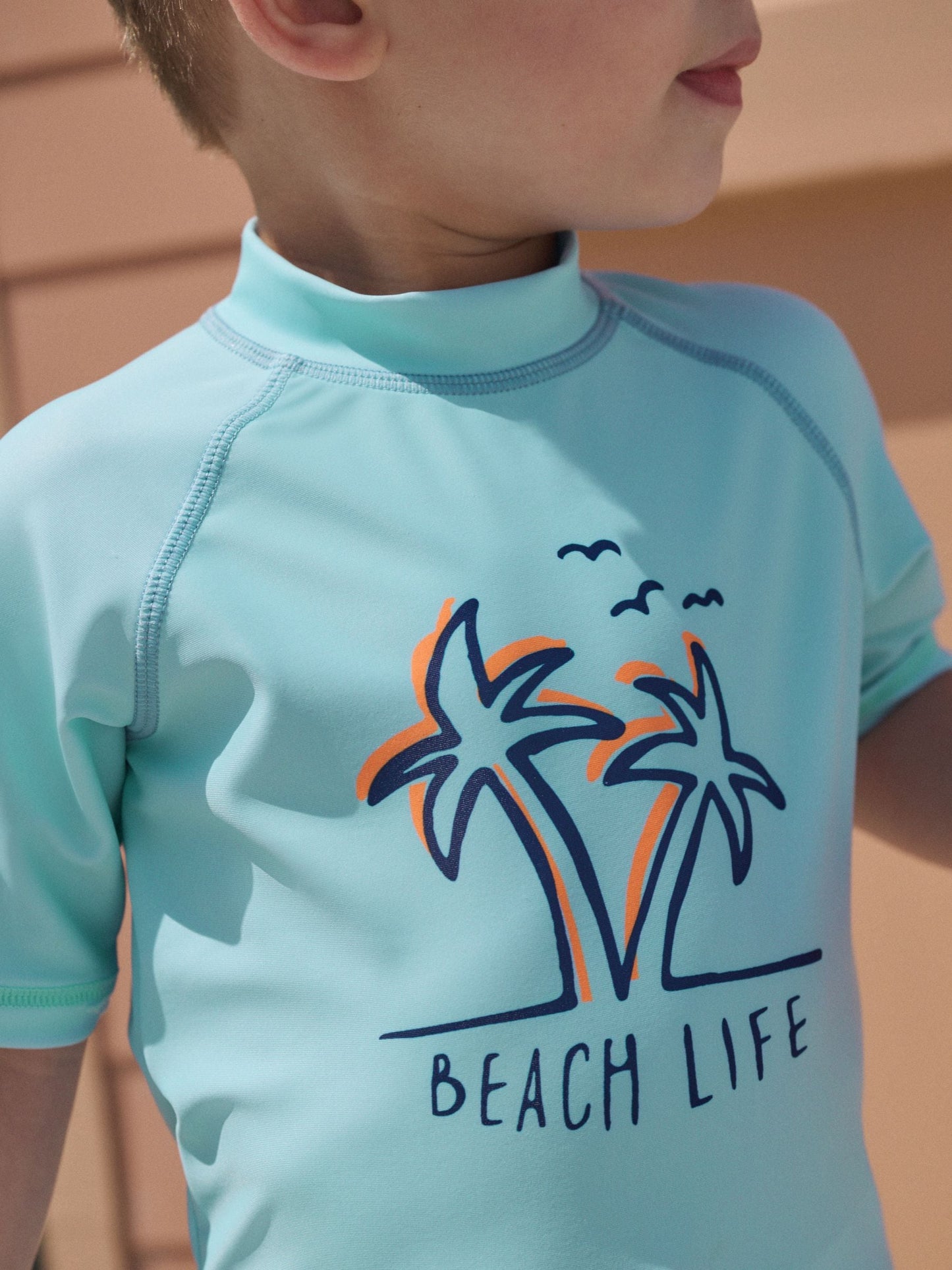 Blue Short Sleeve Sunsafe Rash Vest and Swim Shorts Set (3mths-7yrs) image 3
