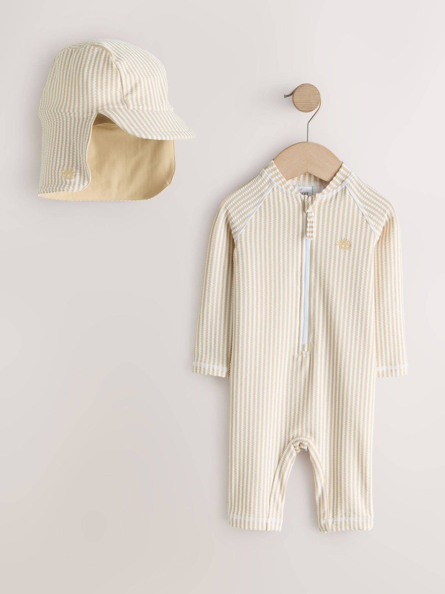 Neutral Striped Sunsafe Swimsuit and Hat Set (3mths-7yrs) image 6