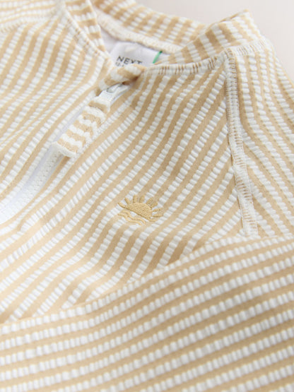 Neutral Striped Sunsafe Swimsuit and Hat Set (3mths-7yrs) image 9