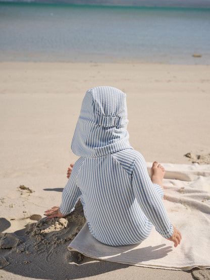 Light Blue Striped Sunsafe Swimsuit and Hat Set (3mths-7yrs) image 3