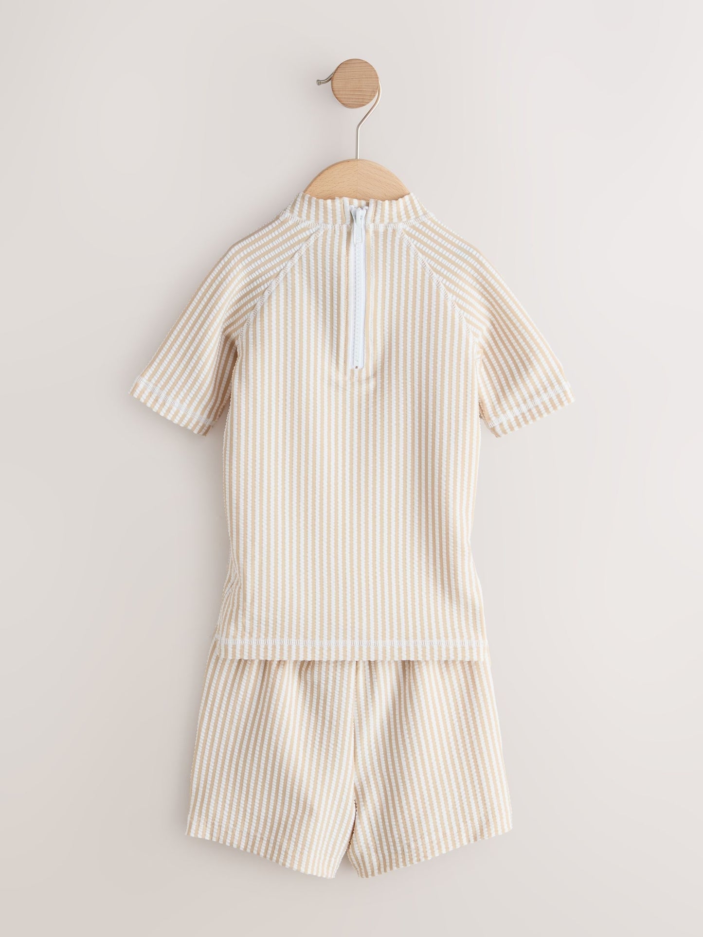 Neutral Textured Rash Vest and Swim Shorts Set (3mths-7yrs) image 3