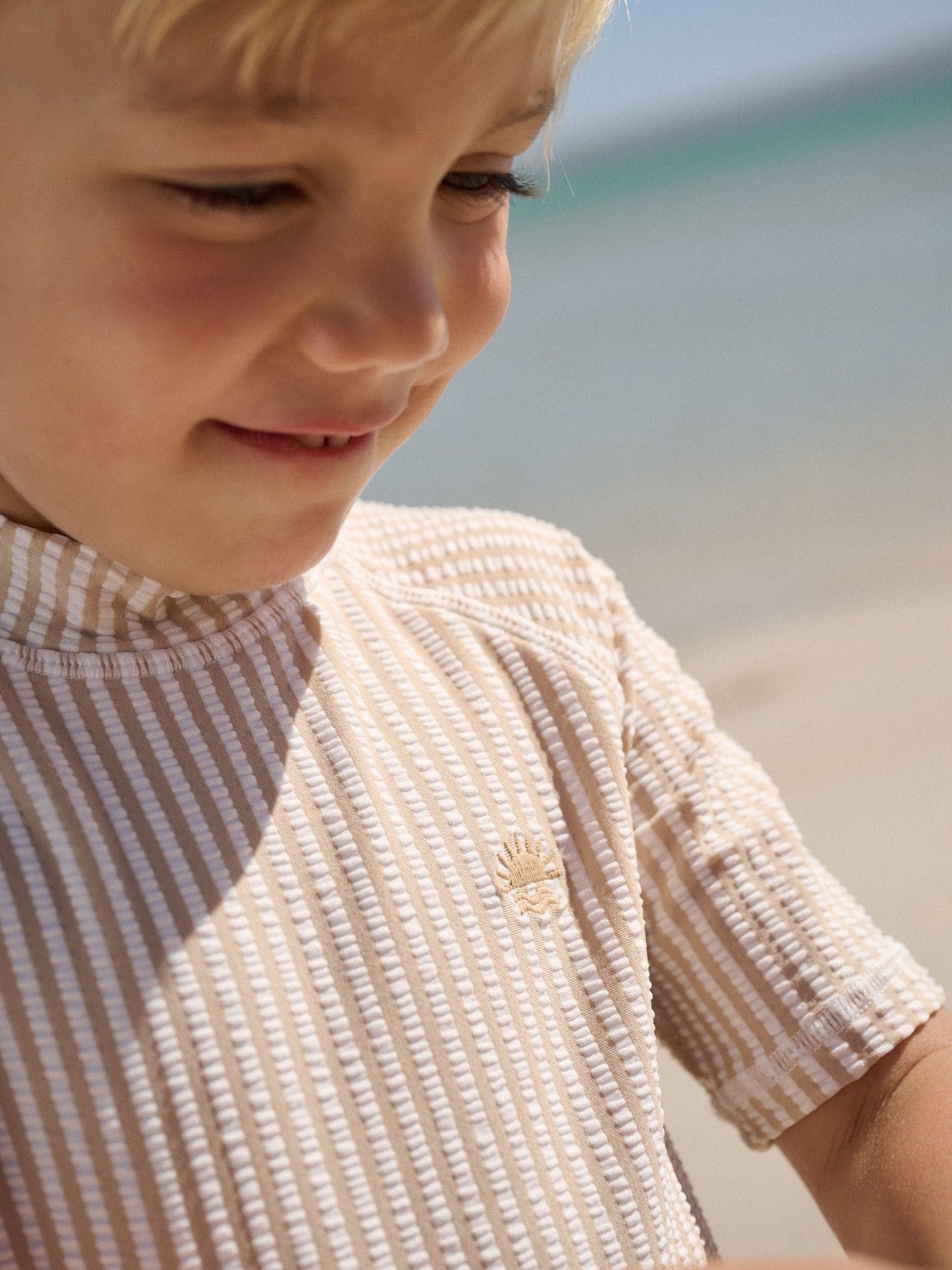 Neutral Textured Rash Vest and Swim Shorts Set (3mths-7yrs) image 3