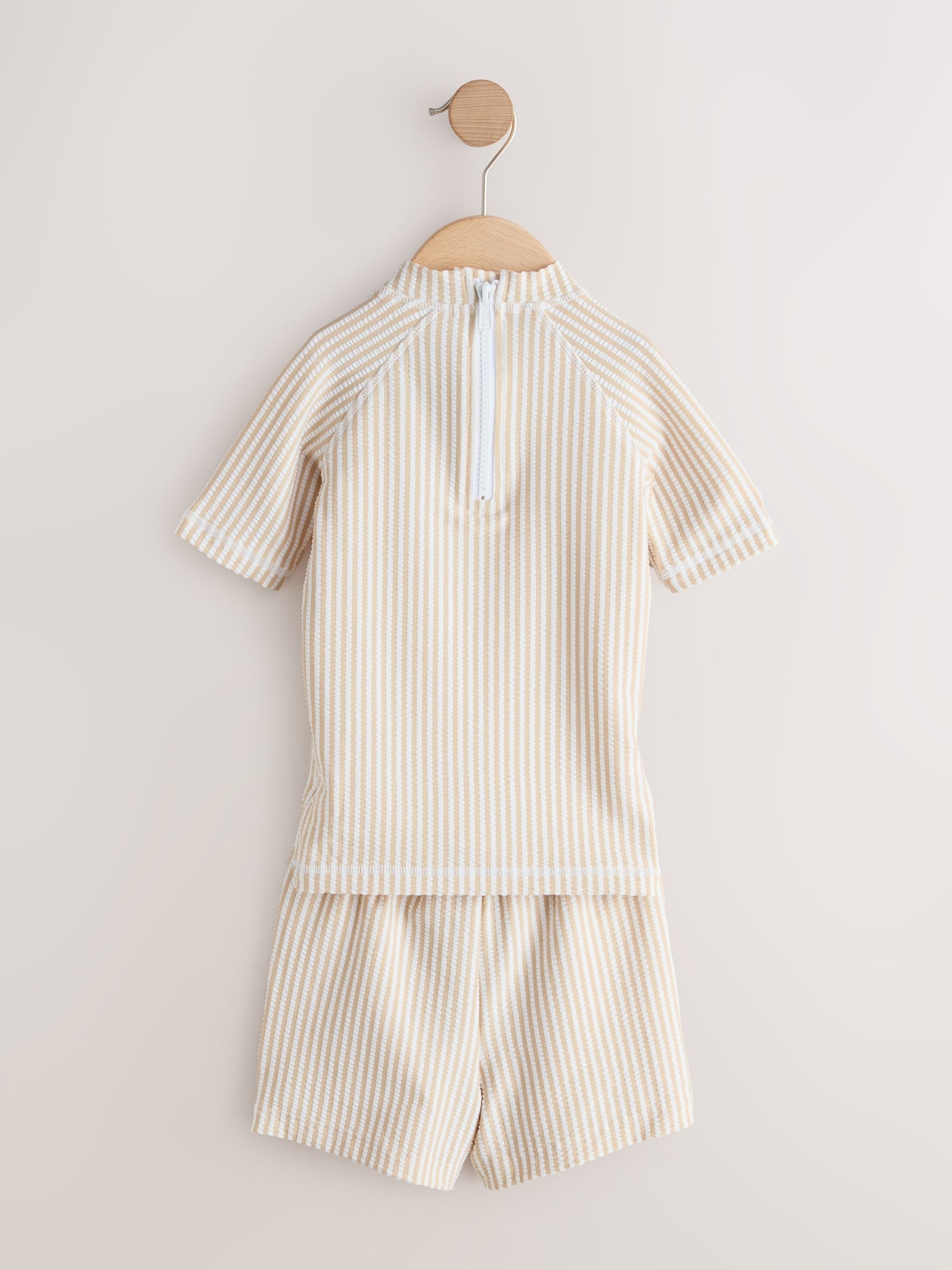 Neutral Textured Rash Vest and Swim Shorts Set (3mths-7yrs) image 6