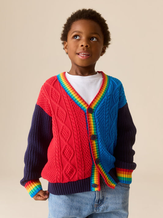 Little Bird by Jools Oliver Bright Colourblock Knitted V-Neck Cardigan - image 1