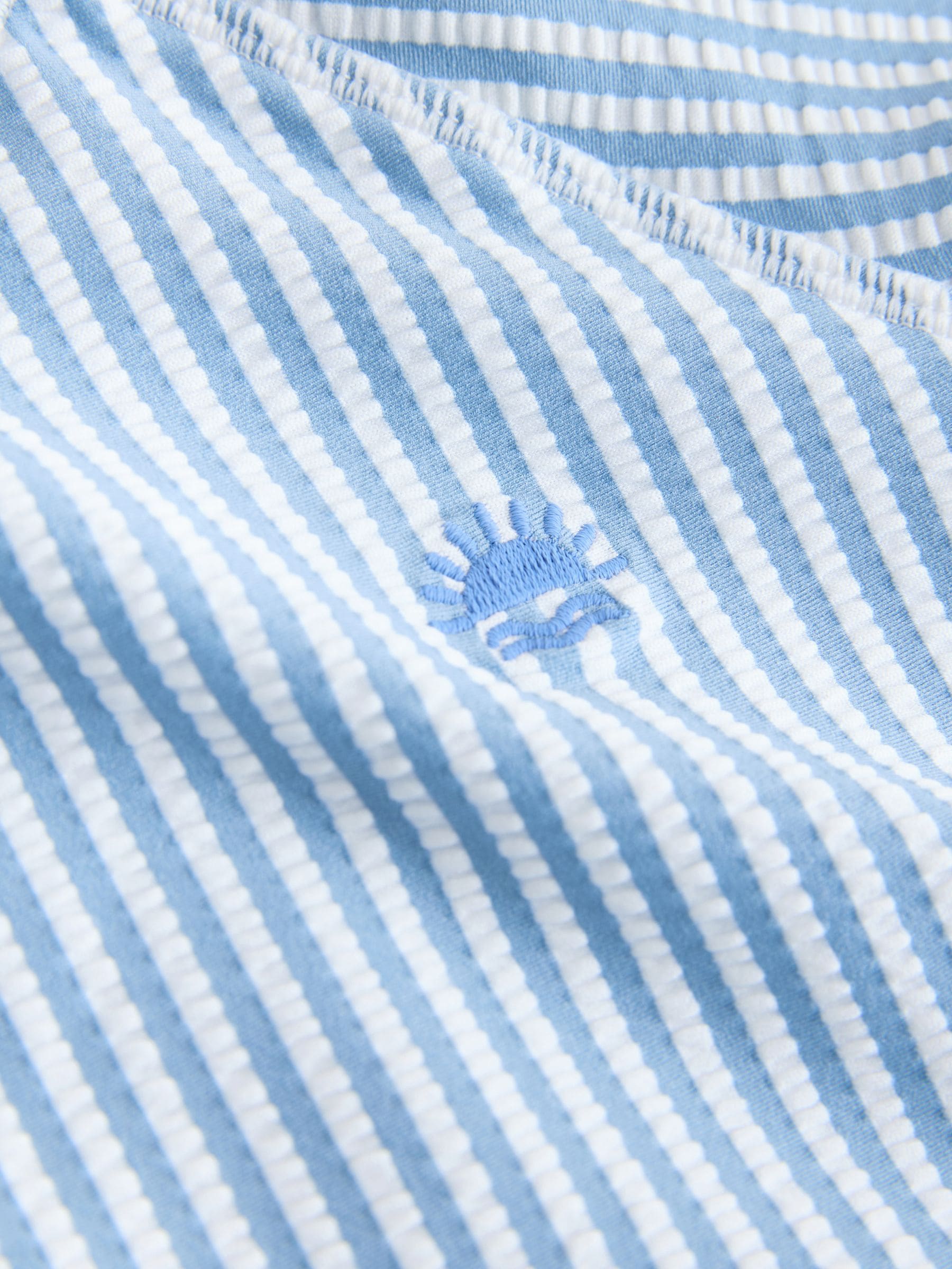 Blue Textured Rash Vest and Swim Shorts Set (3mths-7yrs) image 3