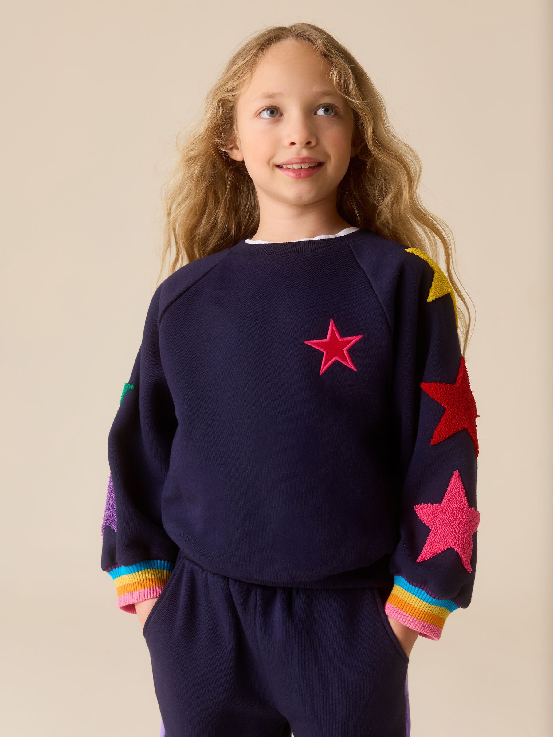 Rainbow Boucle Stars 2 Piece Sweater and Joggers Set image 4