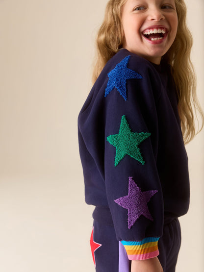 Rainbow Boucle Stars 2 Piece Sweater and Joggers Set image 5