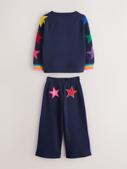 Rainbow Boucle Stars 2 Piece Sweater and Joggers Set image 9