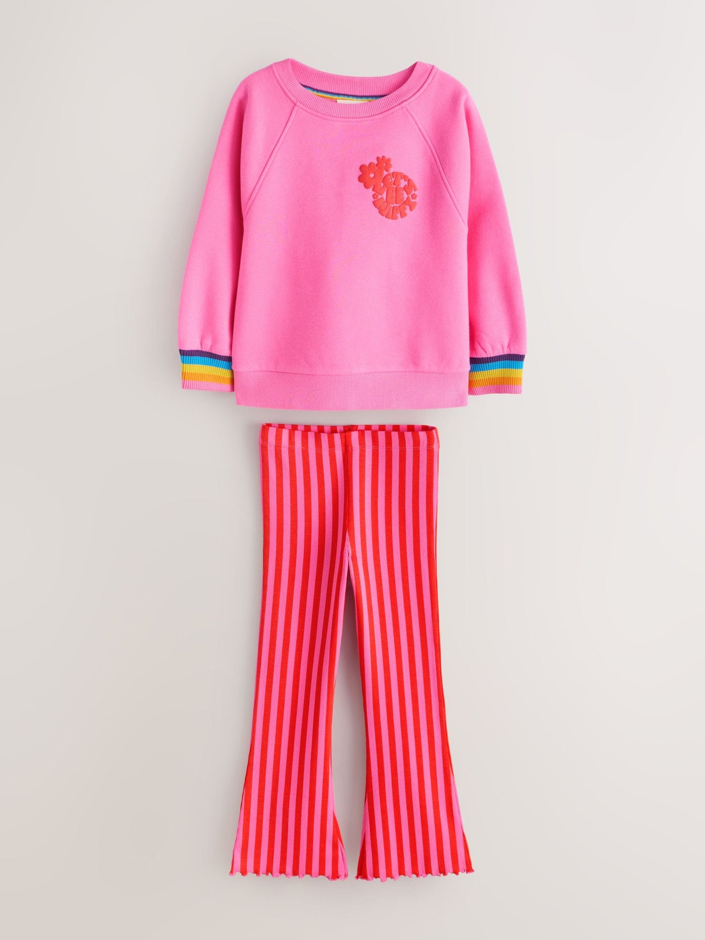Little Bird by Jools Oliver Rainbow Cuff 2 Piece Jumper and Leggings Set image 6