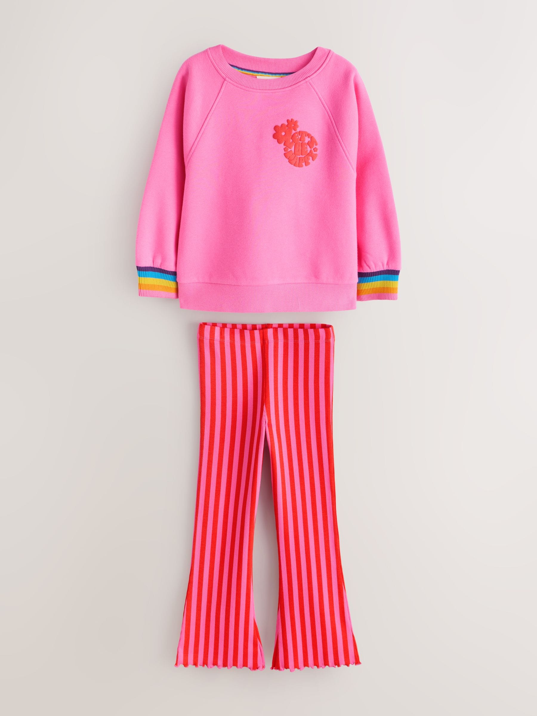 Little Bird by Jools Oliver Rainbow Cuff 2 Piece Jumper and Leggings Set image 6