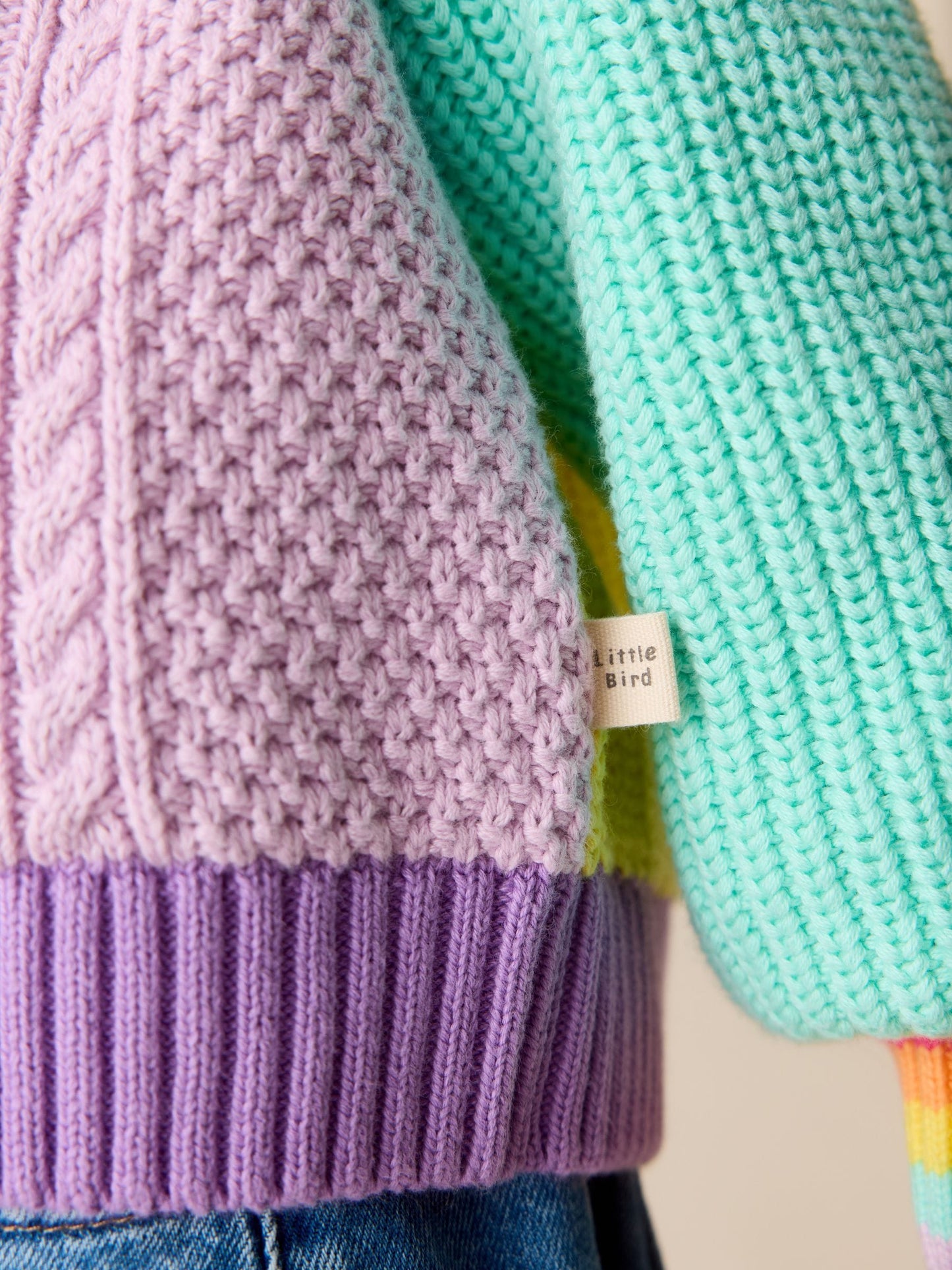 Dsiney Kidz - Little Bird by Jools Oliver Pastel Colourblock Knitted V-Neck Cardigan image 3