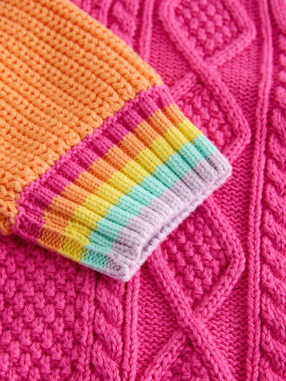 Dsiney Kidz - Little Bird by Jools Oliver Pastel Colourblock Knitted V-Neck Cardigan image 6