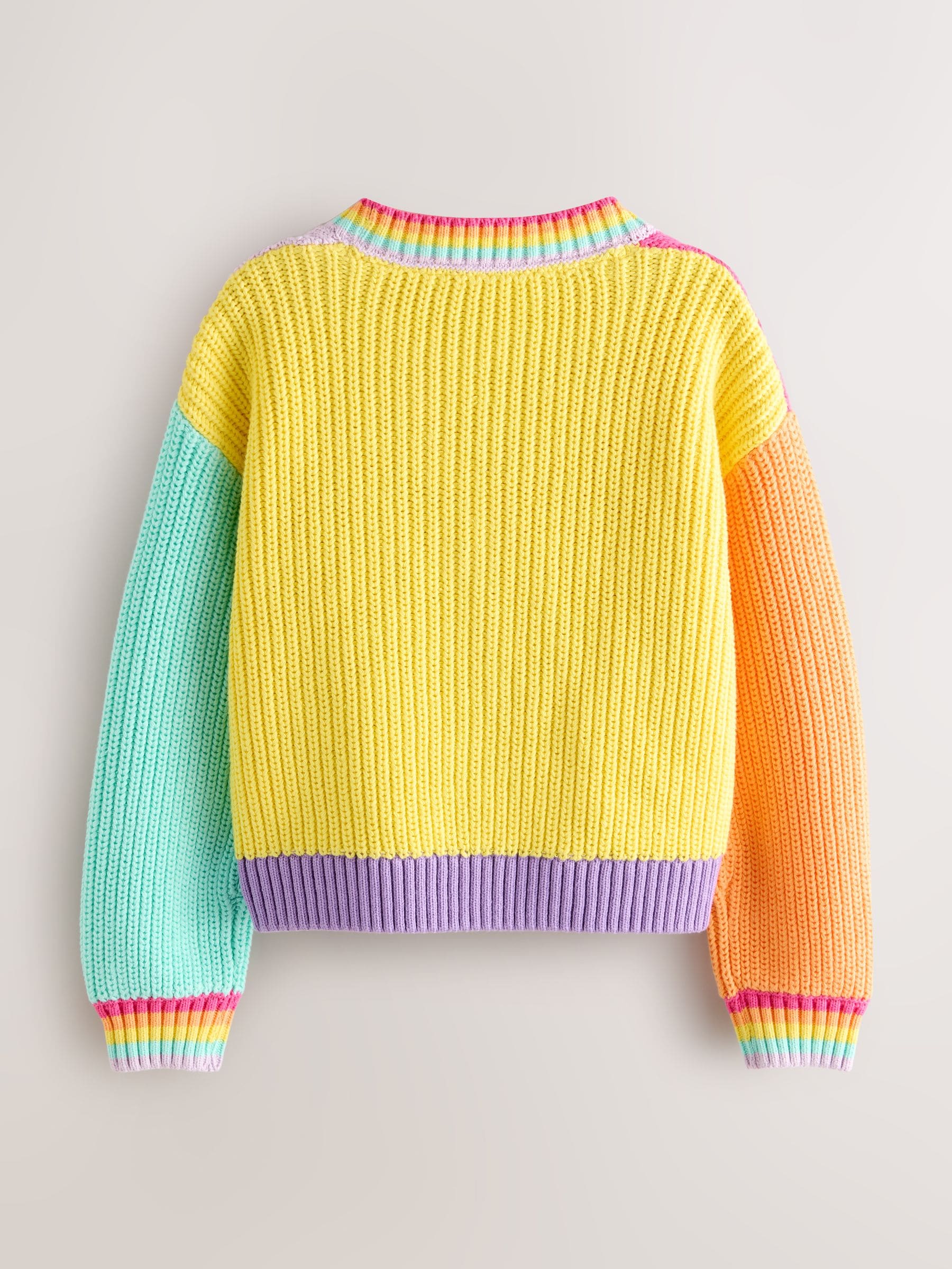 Dsiney Kidz - Little Bird by Jools Oliver Pastel Colourblock Knitted V-Neck Cardigan image 7