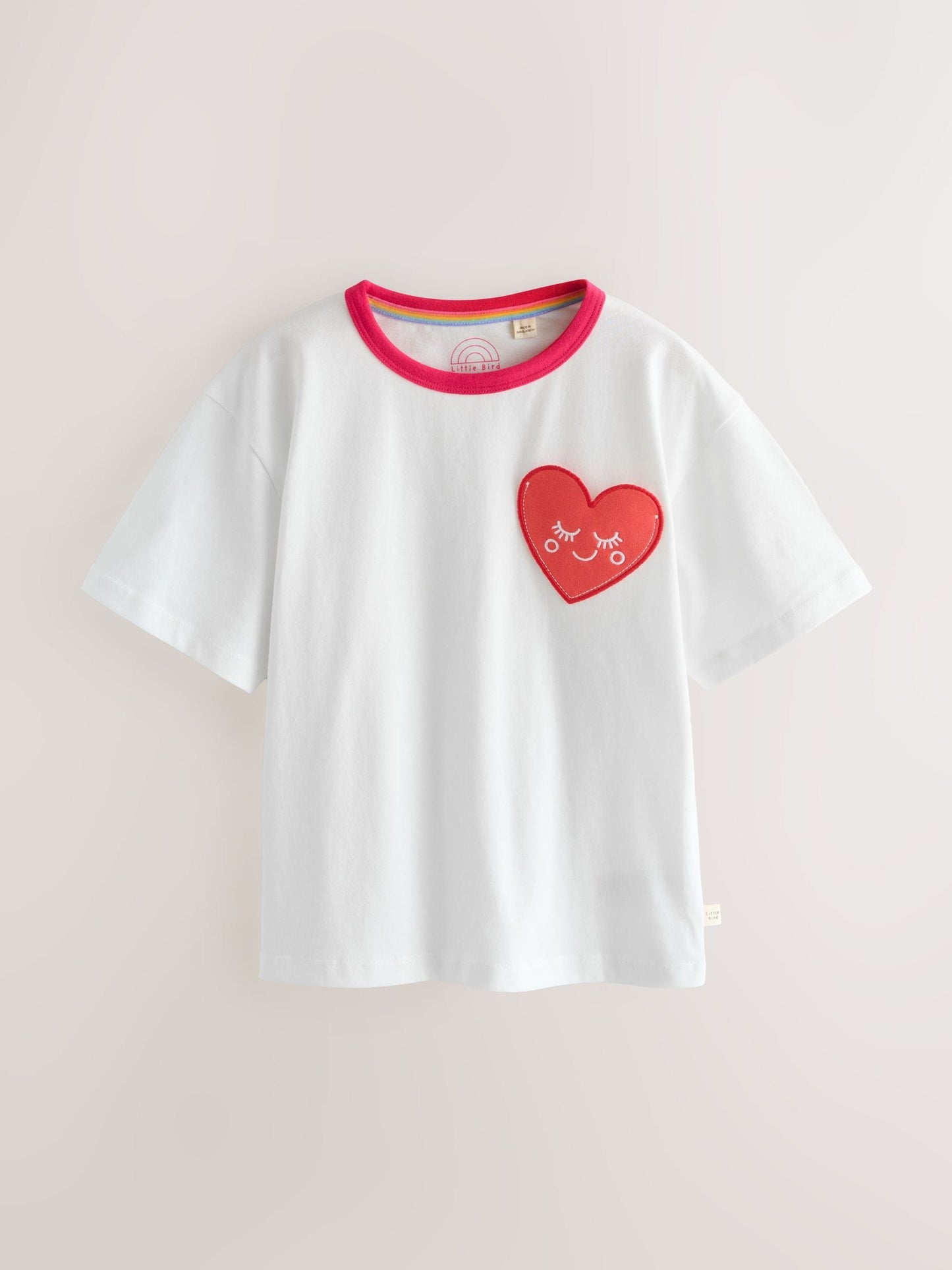 Little Bird by Jools Oliver White and Heart Print Jersey T-Shirt 2 Pack image 3