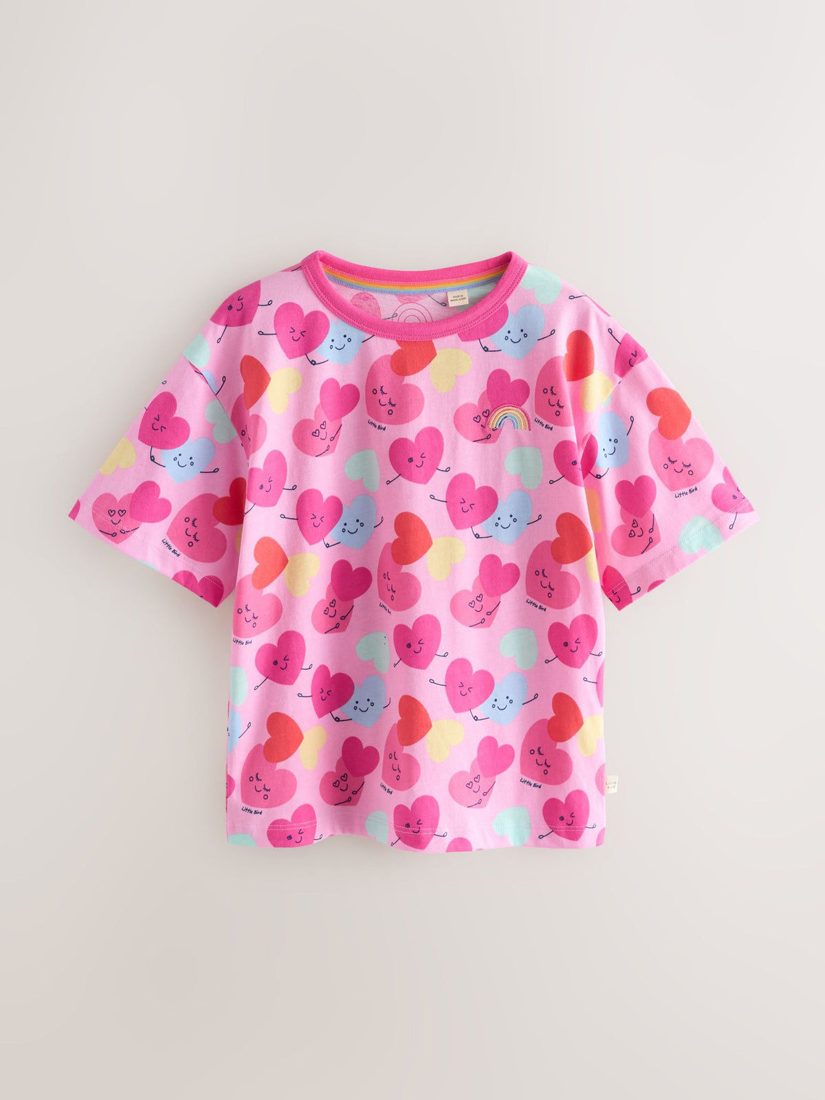 Little Bird by Jools Oliver White and Heart Print Jersey T-Shirt 2 Pack image 4