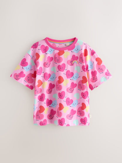 Little Bird by Jools Oliver White and Heart Print Jersey T-Shirt 2 Pack image 4
