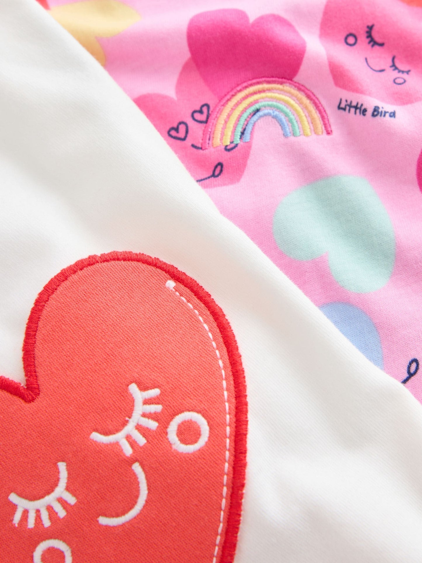 Little Bird by Jools Oliver White and Heart Print Jersey T-Shirt 2 Pack image 5