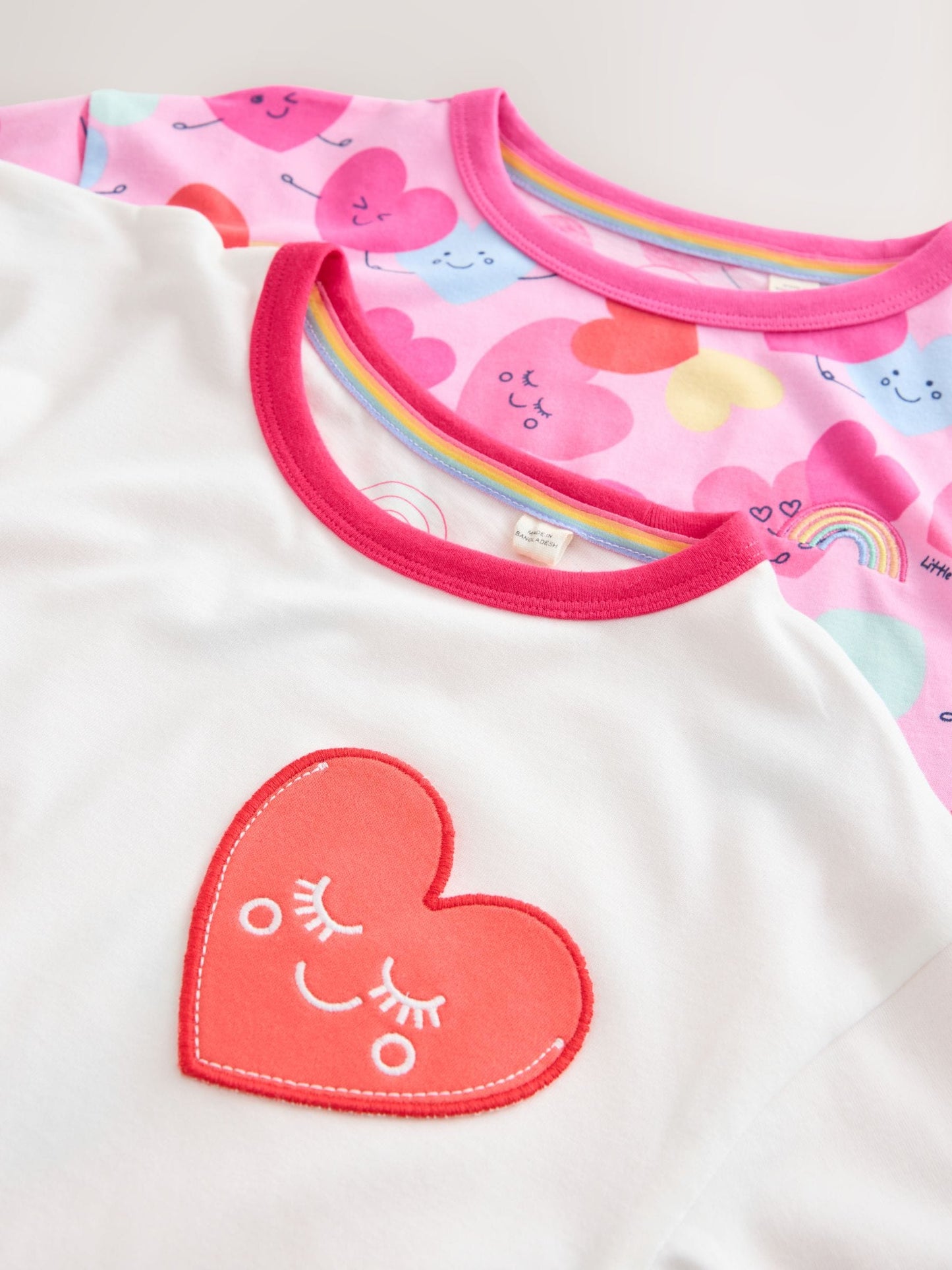 Little Bird by Jools Oliver White and Heart Print Jersey T-Shirt 2 Pack image 6