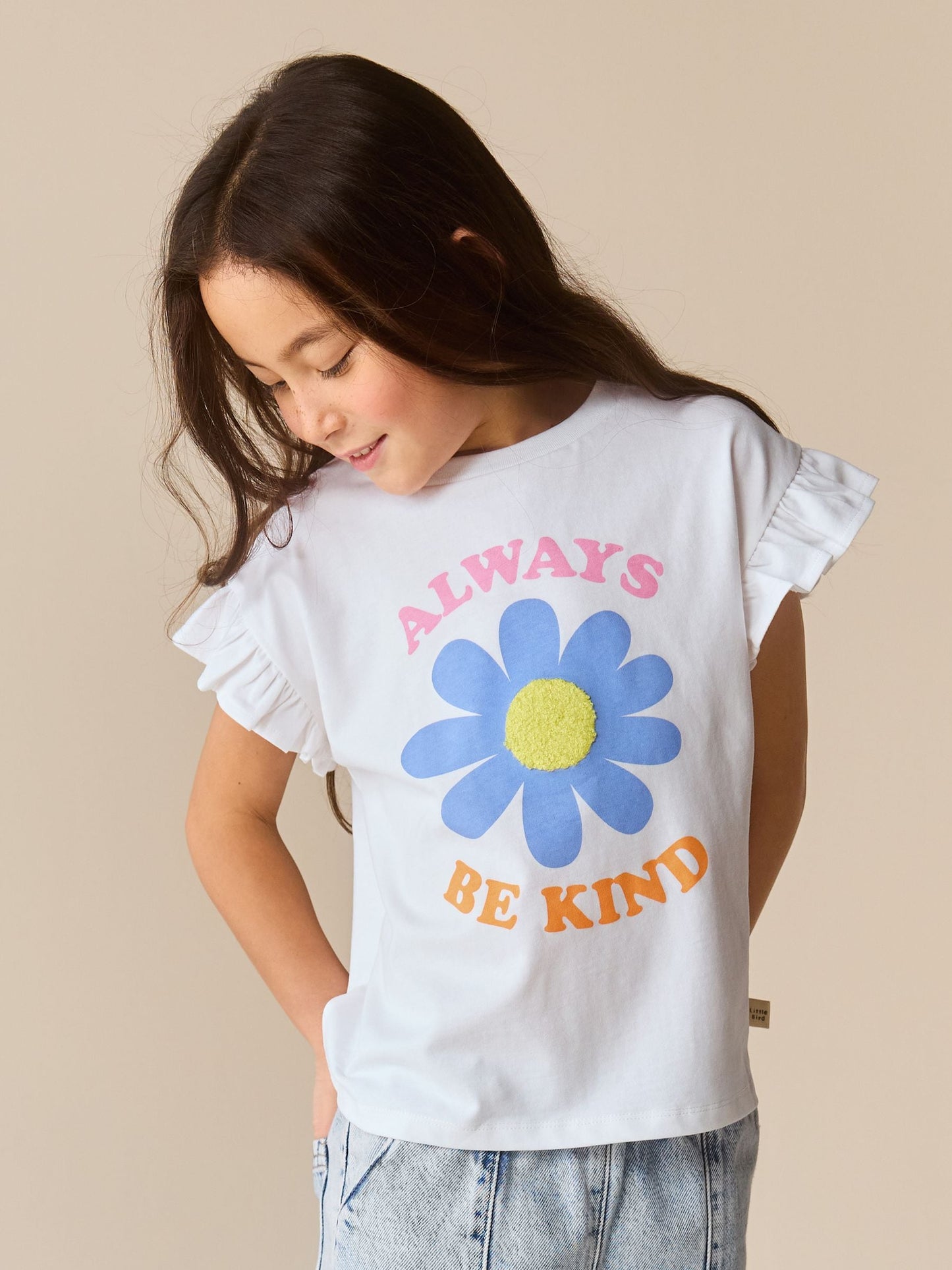 Little Bird by Jools Oliver Floral Frill Sleeve T-Shirts 3 Pack image 3