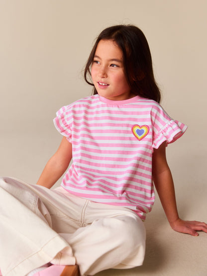 Little Bird by Jools Oliver Floral Frill Sleeve T-Shirts 3 Pack image 4