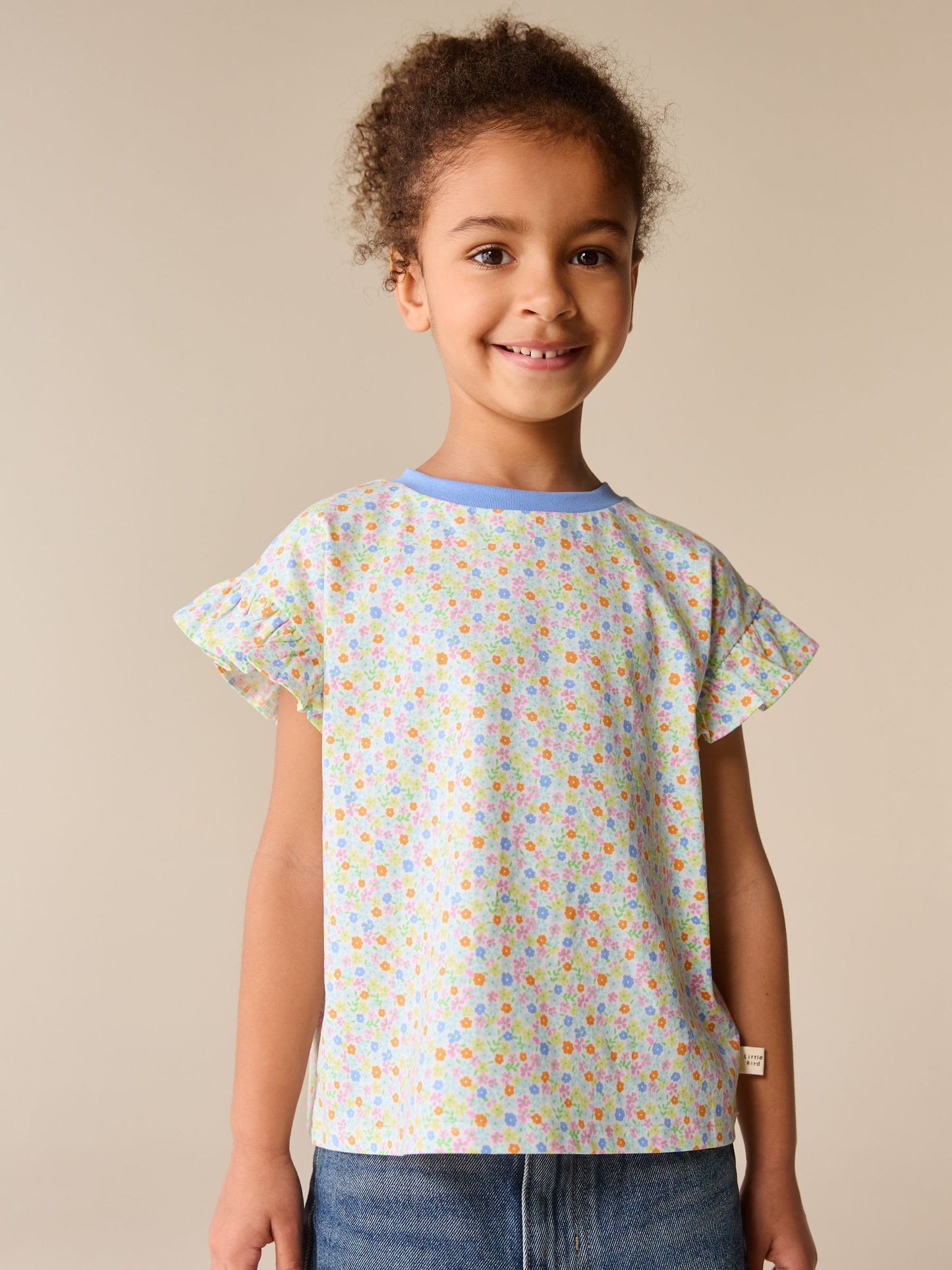 Little Bird by Jools Oliver Floral Frill Sleeve T-Shirts 3 Pack image 5