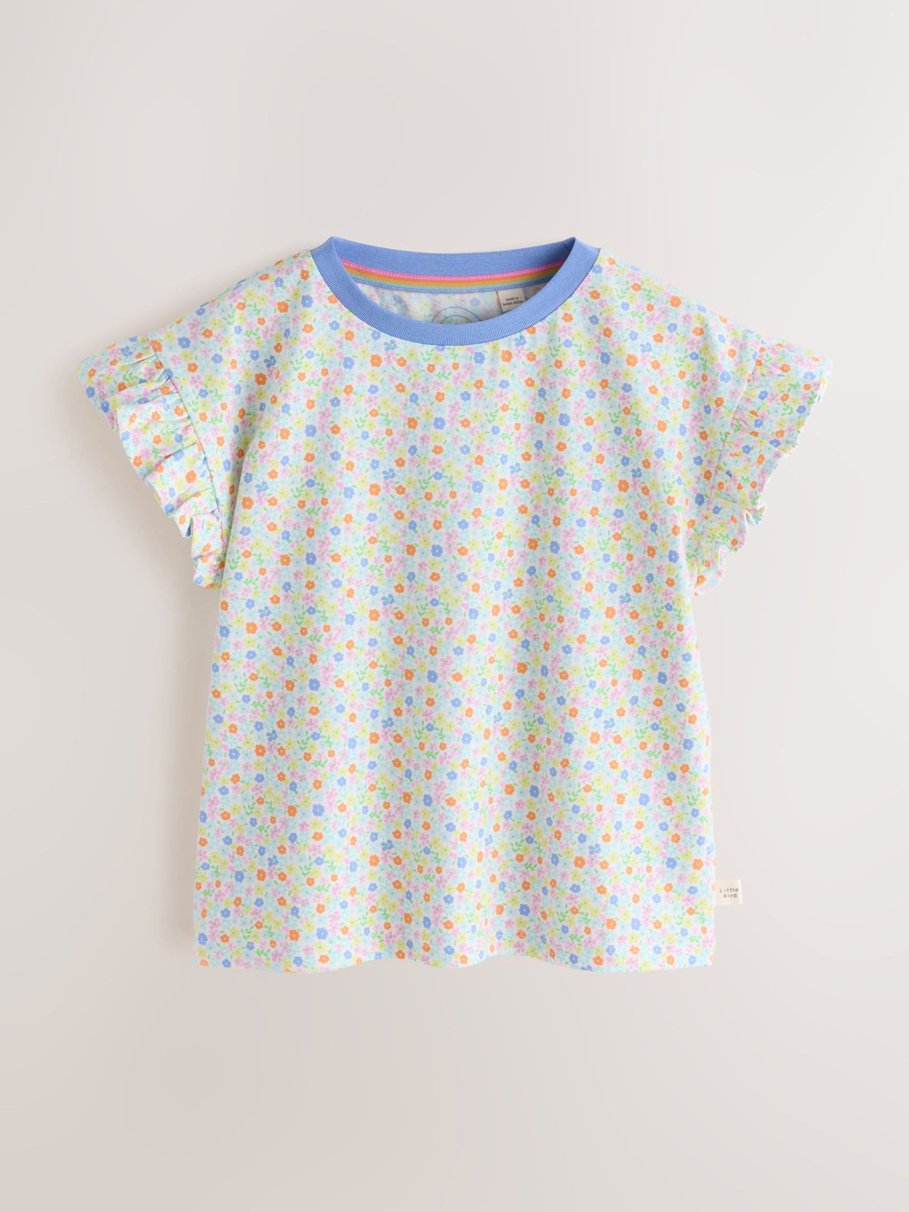 Little Bird by Jools Oliver Floral Frill Sleeve T-Shirts 3 Pack image 7