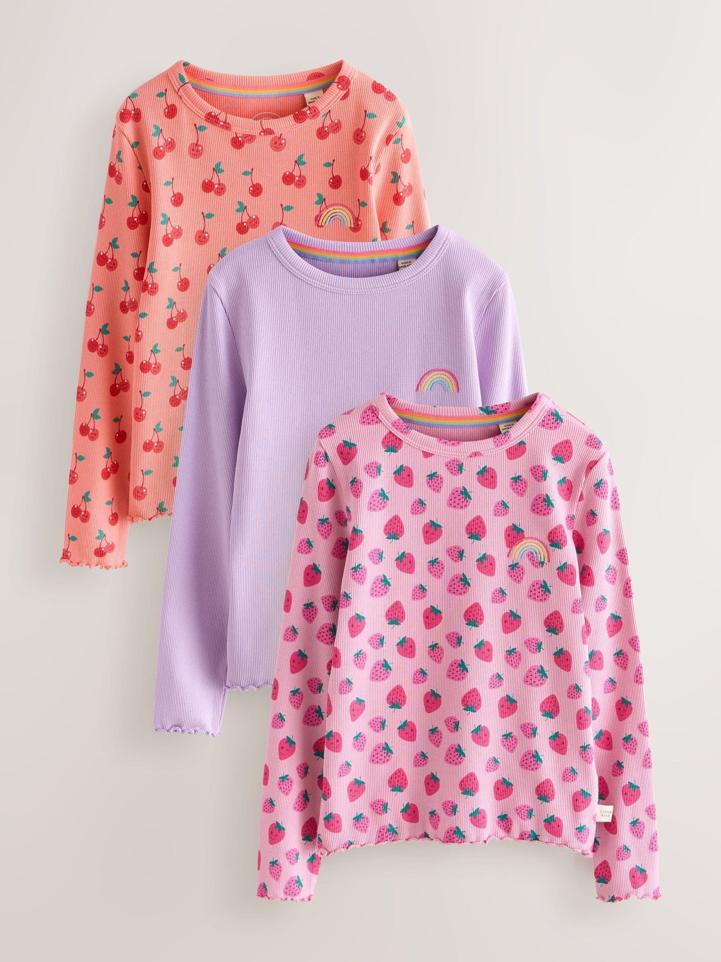 Little Bird by Jools Oliver Fruity Ribbed Jersey Tops 3 Pack image 1