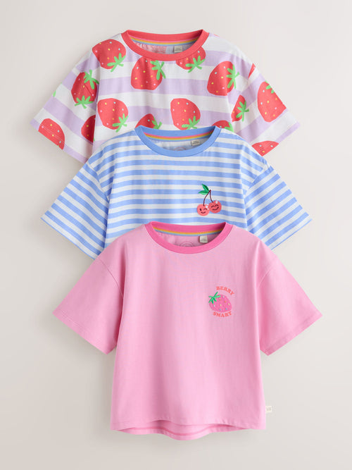 Little Bird by Jools Oliver Fruity Short Sleeve T-Shirts 3 Pack image 1