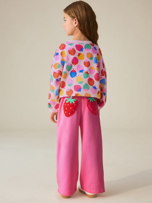 Rainbow Strawberry 2 Piece Sweater and Joggers Set image 1
