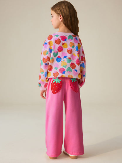 Rainbow Strawberry 2 Piece Sweater and Joggers Set image 1