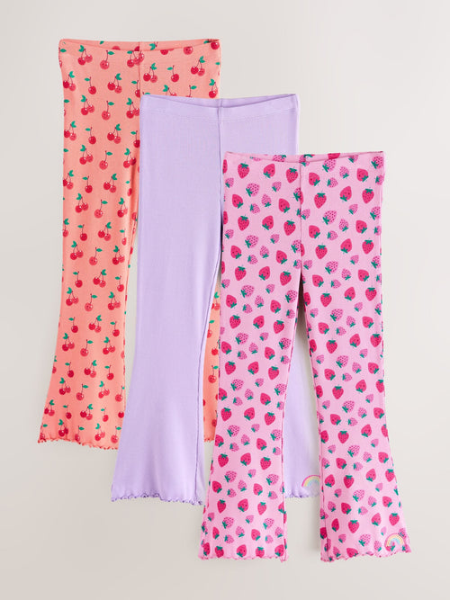 Little Bird by Jools Oliver Fruity Ribbed Jersey Kickflare Leggings 3 Pack image 1