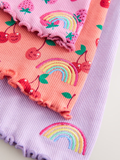 Little Bird by Jools Oliver Fruity Ribbed Jersey Kickflare Leggings 3 Pack image 8