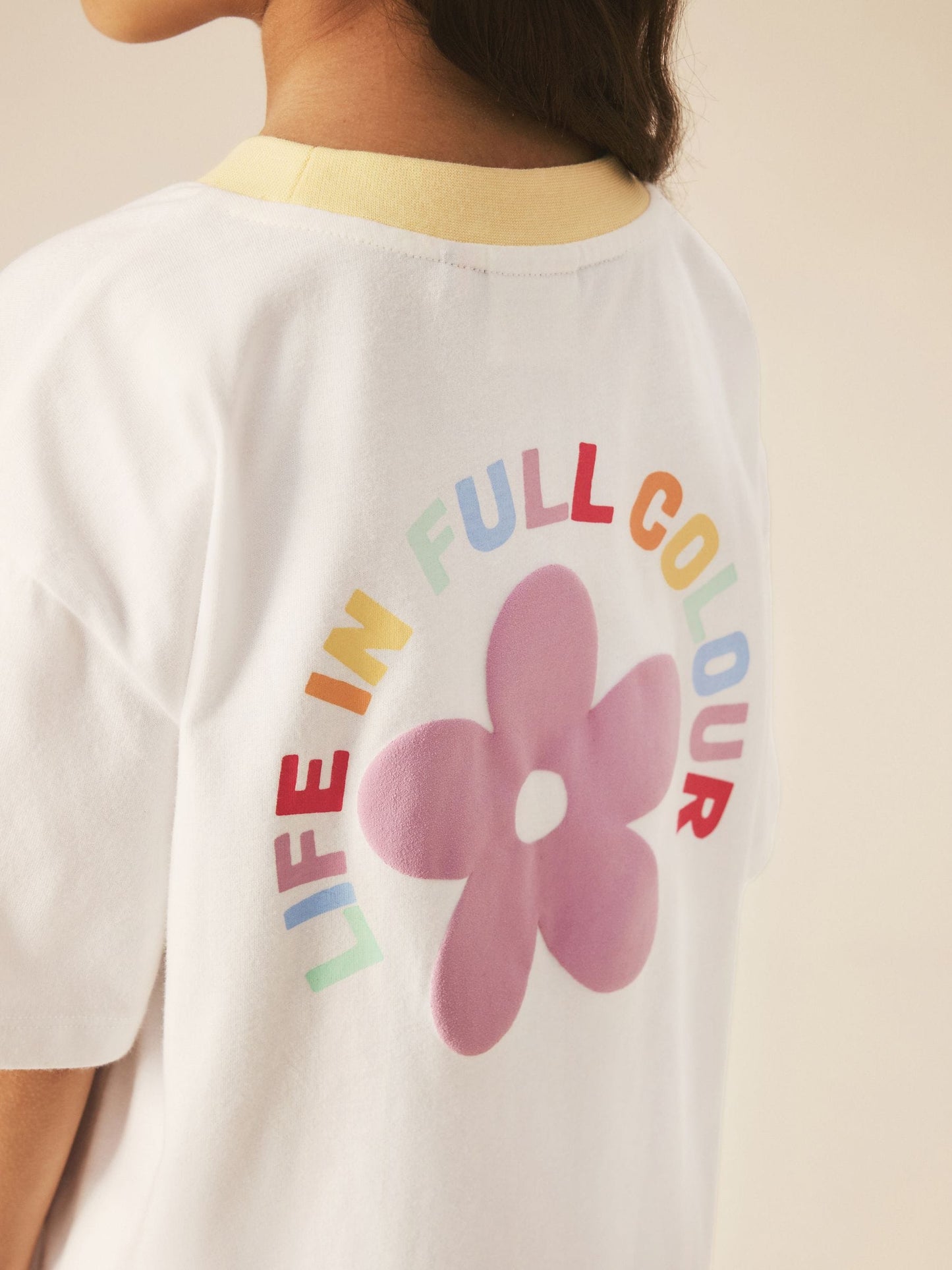 Little Bird by Jools Oliver Rainbow Print T-Shirt & Ribbed Cycling Shorts Set image 5