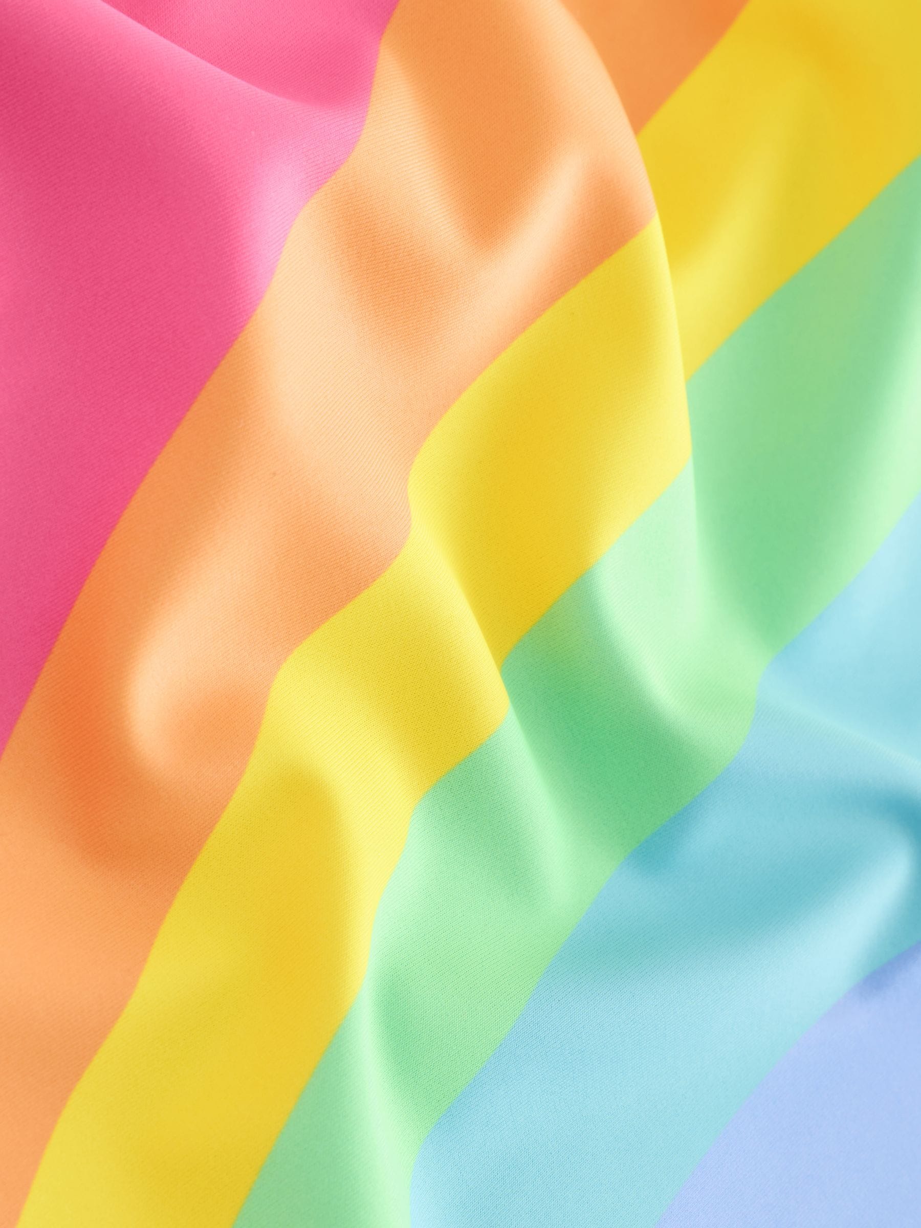 Little Bird by Jools Oliver Rainbow Swoosh Frill Strappy Swimsuit image 6