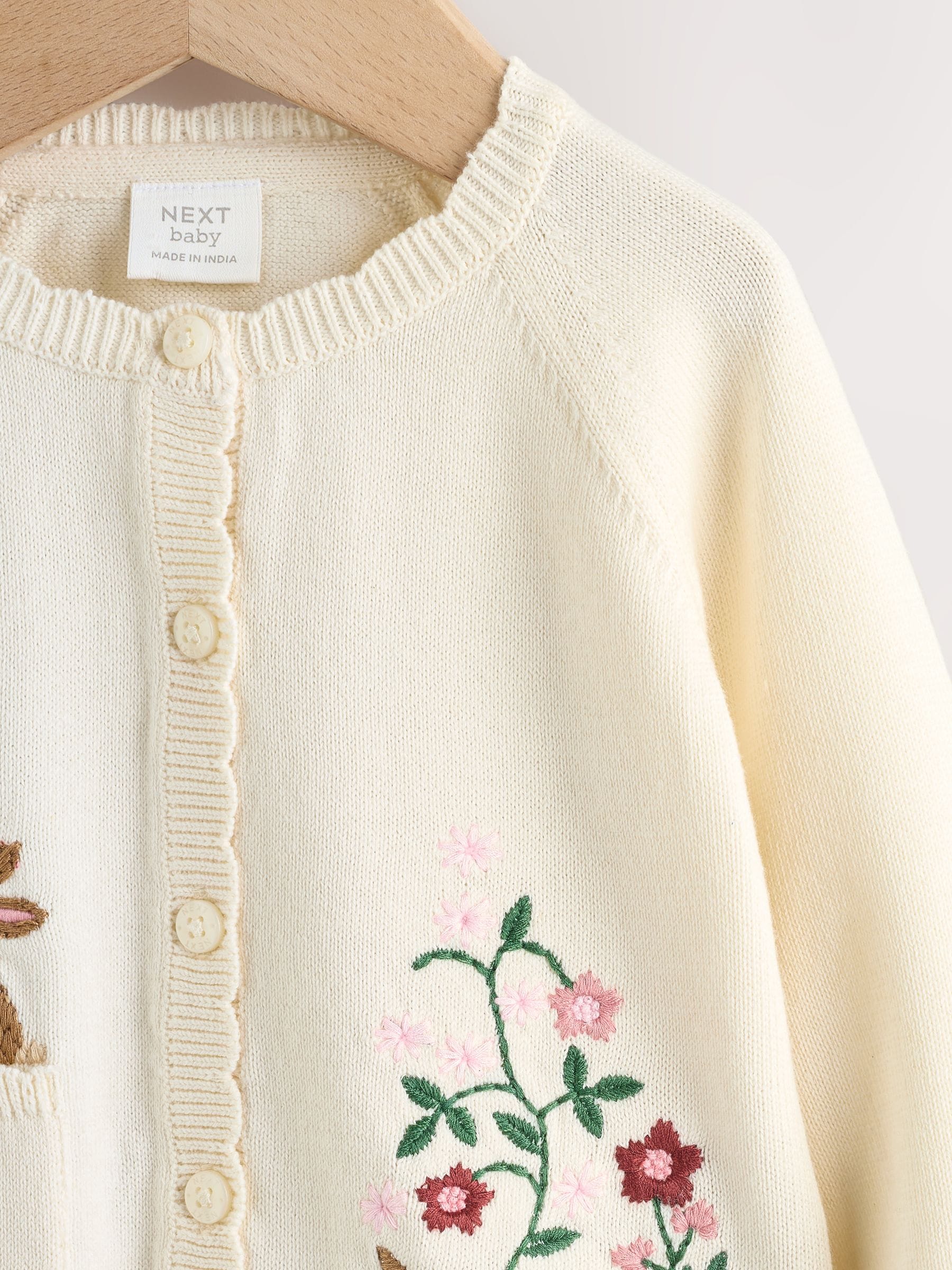 Dsiney Kidz - Natural Embroidered Baby Bunny Cardigan (0mths-3yrs) image 3