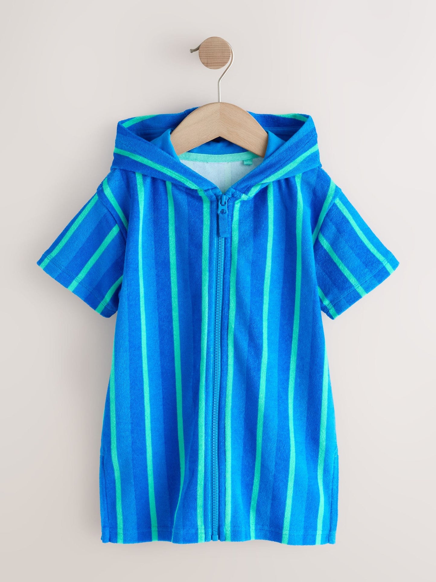 Blue/Green Stripe Towelling Zip Through Cover-Up (3mths-7yrs) image 5