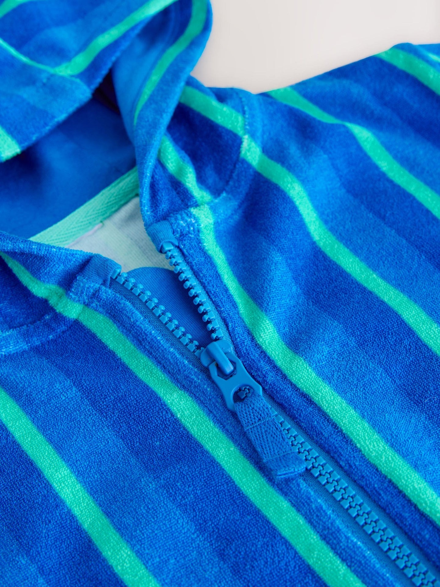 Blue/Green Stripe Towelling Zip Through Cover-Up (3mths-7yrs) image 8