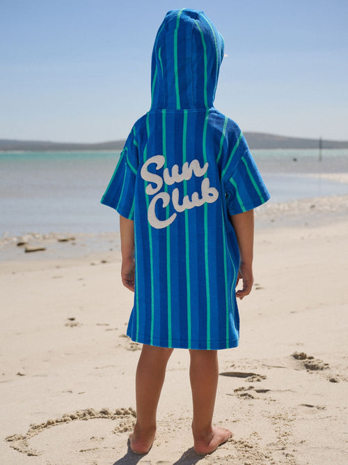Blue/Green Stripe Towelling Zip Through Cover-Up (3mths-7yrs) image 1