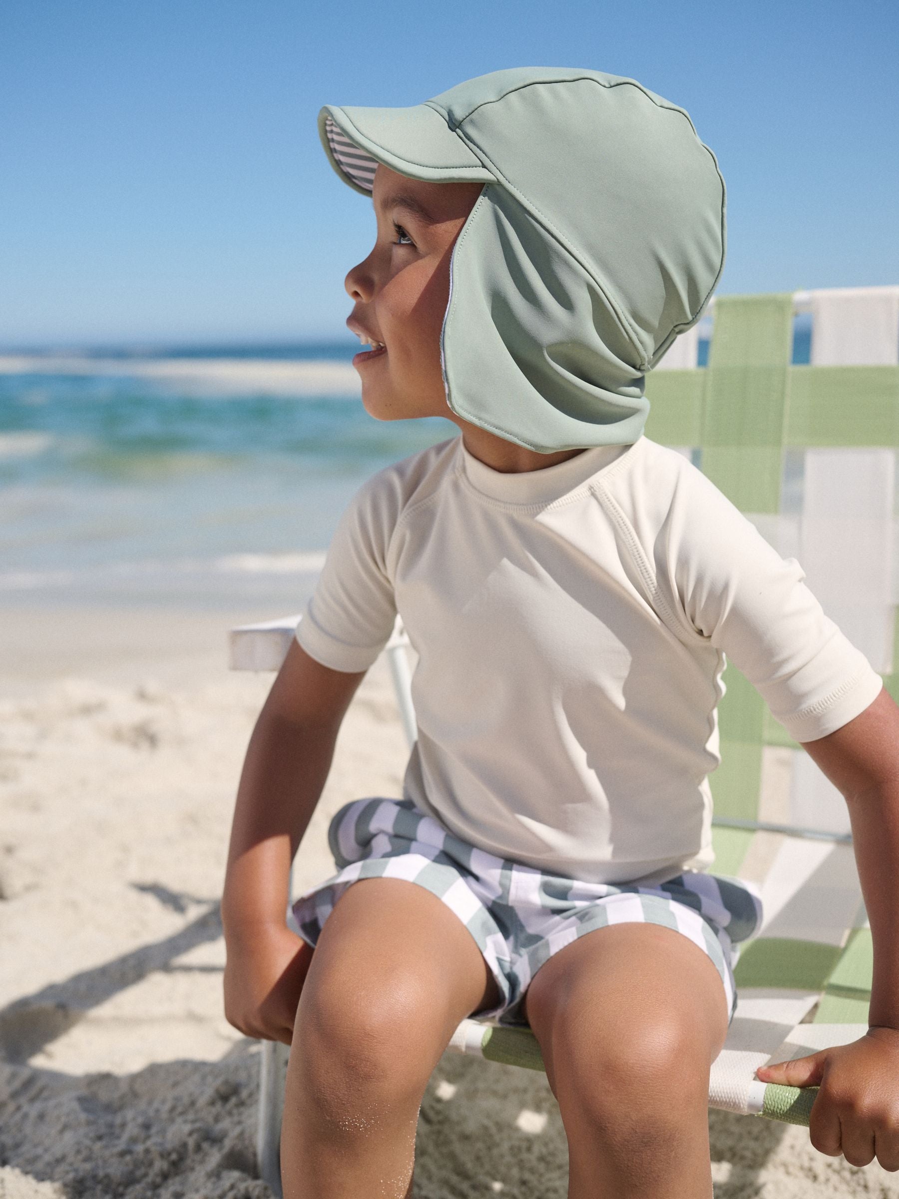 Sage Green Legionnaire Swim Hat (3mths-10yrs) image 2