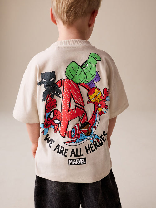 Light Grey Marvel Short Sleeve Cotton T-Shirt (6mths-8yrs) image 1
