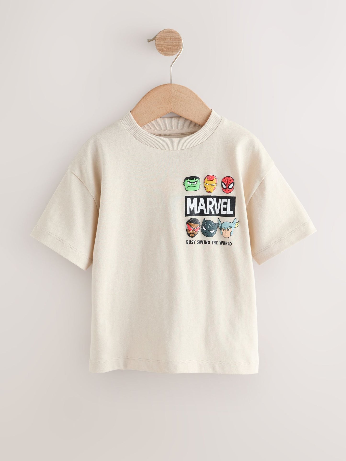 Light Grey Marvel Short Sleeve Cotton T-Shirt (6mths-8yrs) image 4