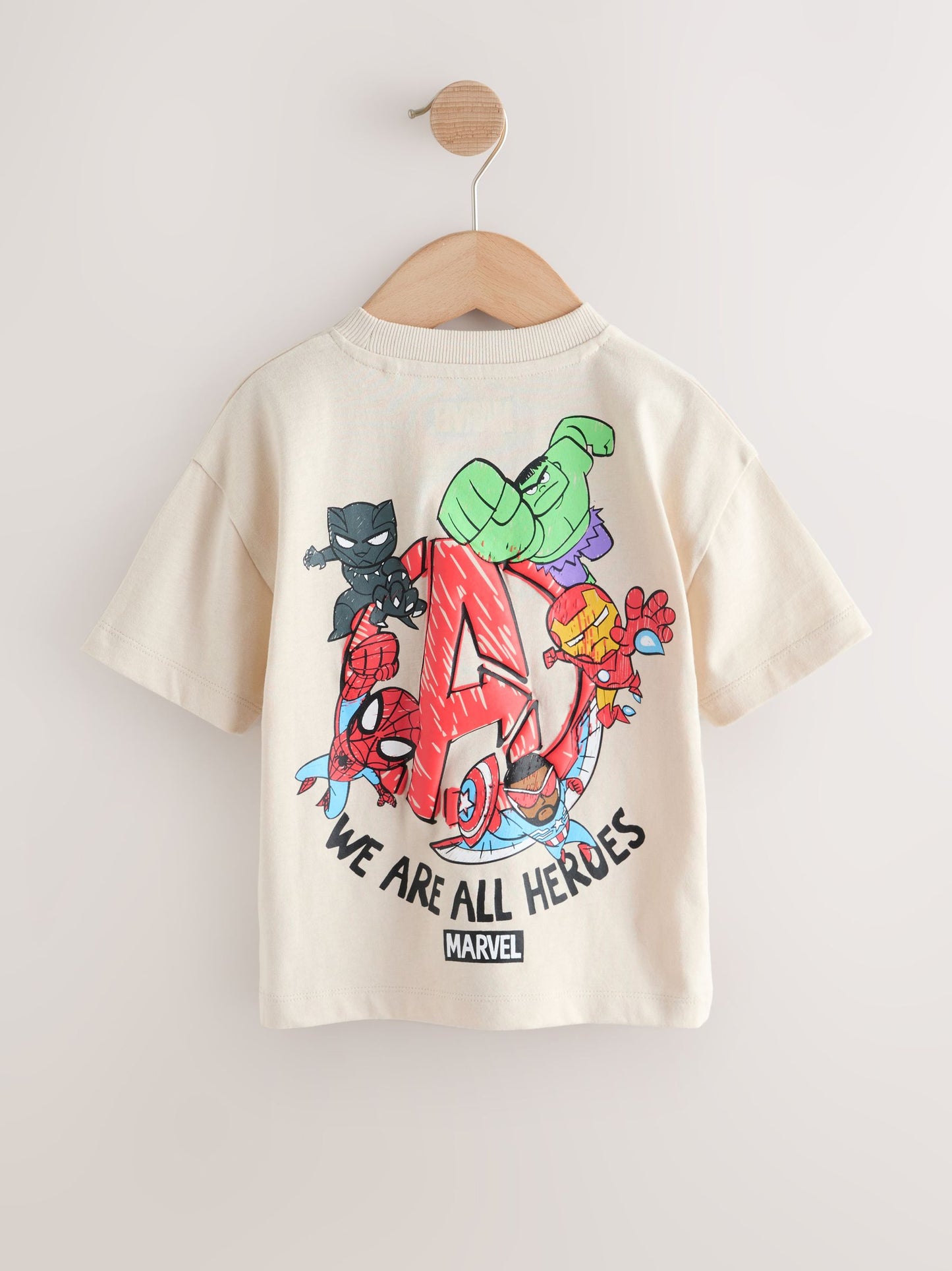 Light Grey Marvel Short Sleeve Cotton T-Shirt (6mths-8yrs) image 5