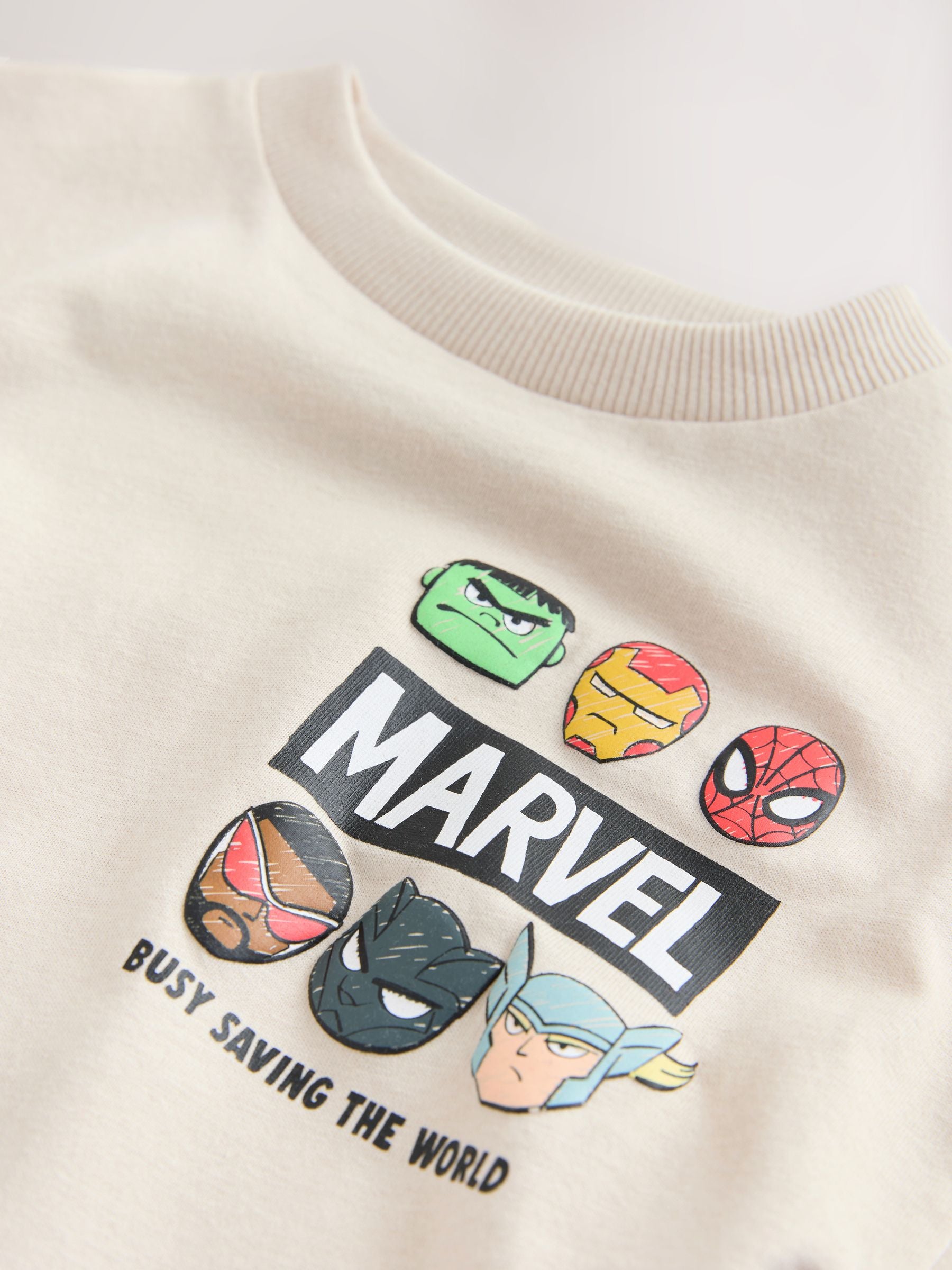 Light Grey Marvel Short Sleeve Cotton T-Shirt (6mths-8yrs) image 8