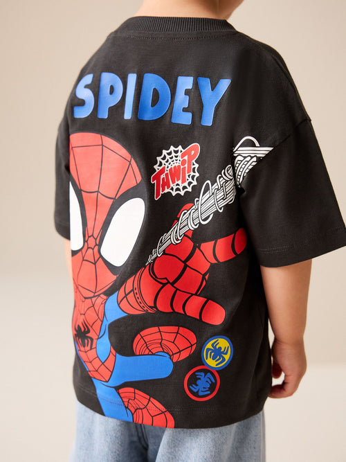 Charcoal Grey Spidey Marvel Short Sleeve Cotton T-Shirt (3mths-8yrs) image 1