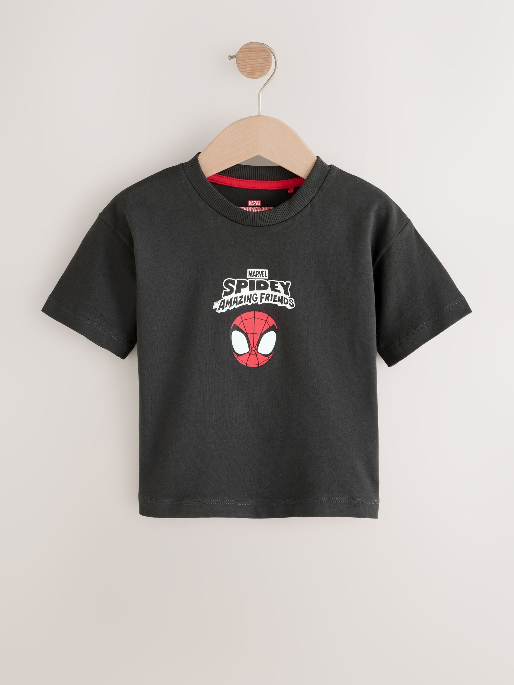 Charcoal Grey Spidey Marvel Short Sleeve Cotton T-Shirt (3mths-8yrs) image 4